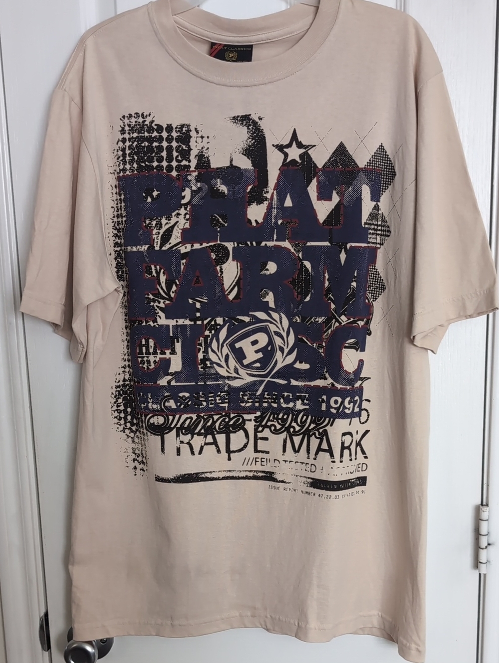Phat Classics Men's Beige Graphic Tee